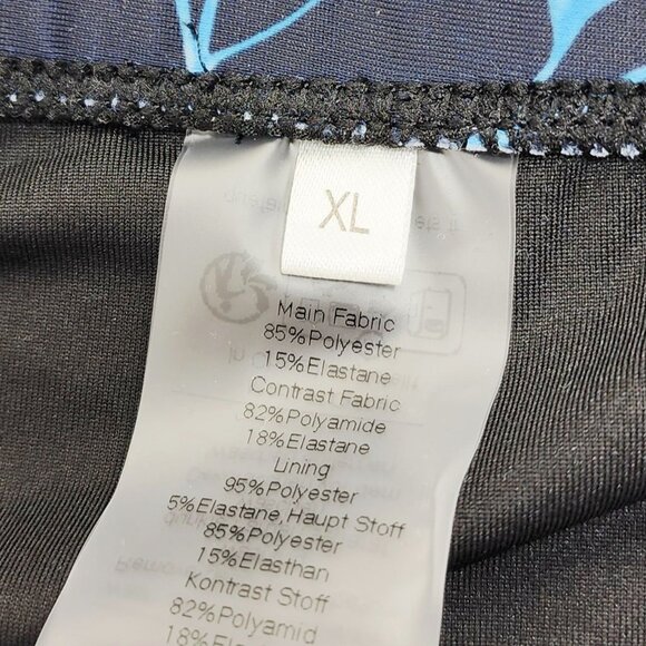 Hanna Nikole Womens XL Floral Print High-Waisted Bikini Set Black Blue - Picture 3 of 6